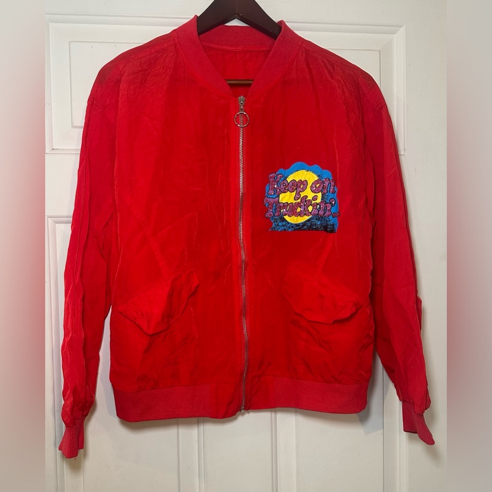Vintage Grateful Dead Keep on‎ Truckin Red Windbreaker Unbranded Women’s Size S